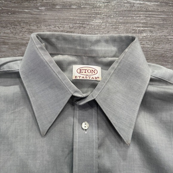 Eton Shirt Mens Extra Large Gray Etastar Long Sleeve Button Up Minimal Adult - Picture 5 of 11